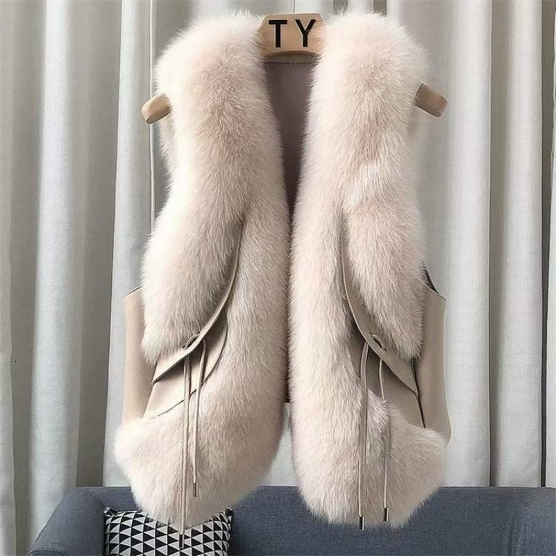 Real Fox Fur Gilet Highend Women Coat Winter Natural Fox Fur Vest For Woman 250828