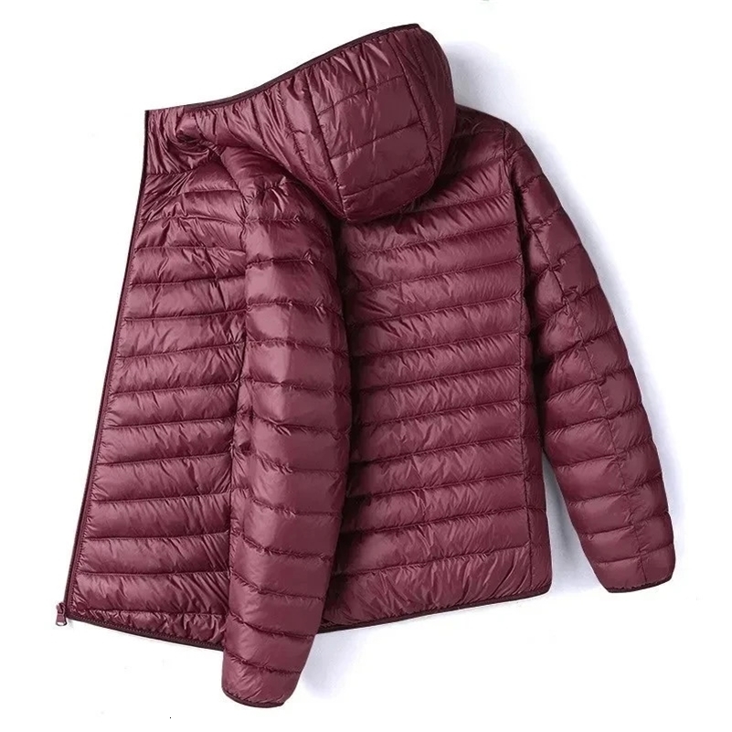 Down Jacket Mens 2025 Duck Super Light Lightweight Thermal Coat Hooded Feather y250828