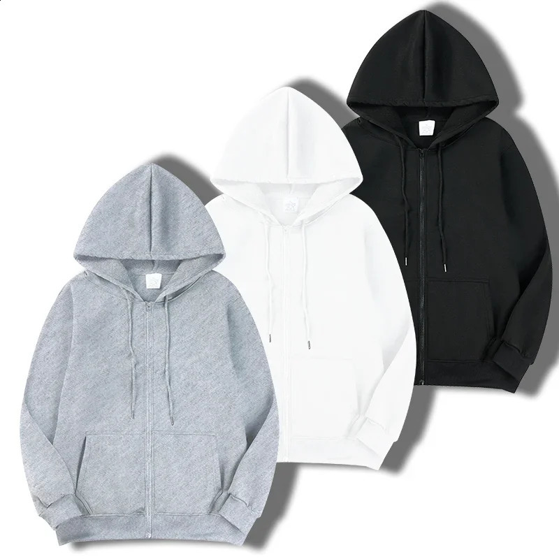 Fall Mens Casual Long Sleeve Hoodie Sweatshirt Jacket with Zipper Ideal for Relaxed Outings Male Fashion 250828