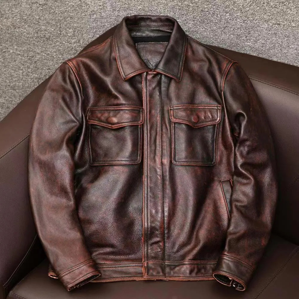 2025 Spring and Autumn Fashion Trend Motorcycle Wear PU Leather Jacket Mens Casual Loose Comfortable Sports Large Size Coat 250828