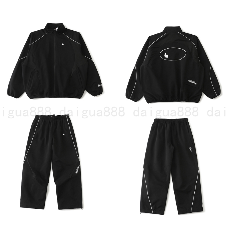 Hommes Vestes et pantalons actifs Athletic Tracksuit à manches longues Broidered Lettres de sueurs à fermeture éclair décontractées pantalons spo