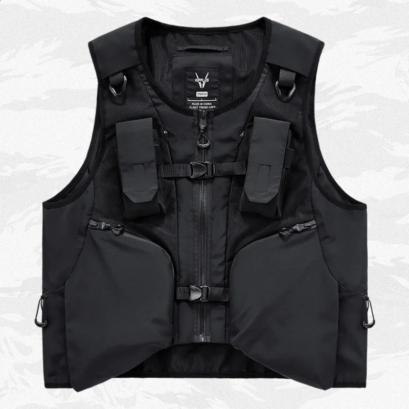 Outdoor Tactial Function Sleeveless Cargo Jackets Y2K Mens Clothing High Street Multipocket Techwear Vest chaleco chaquetas 250828