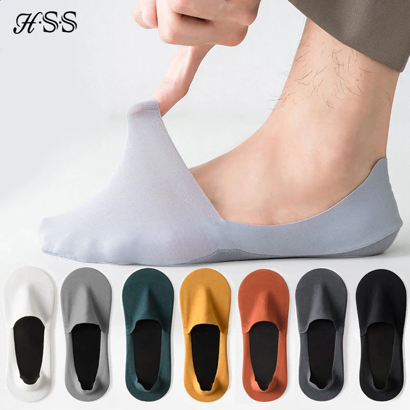 HSS 105 Pairs Mens Boat Socks 100 Cotton Deodorant Sweat Absorption Summer Sock Thin Breathable Silicone Nonslip Silk 250828