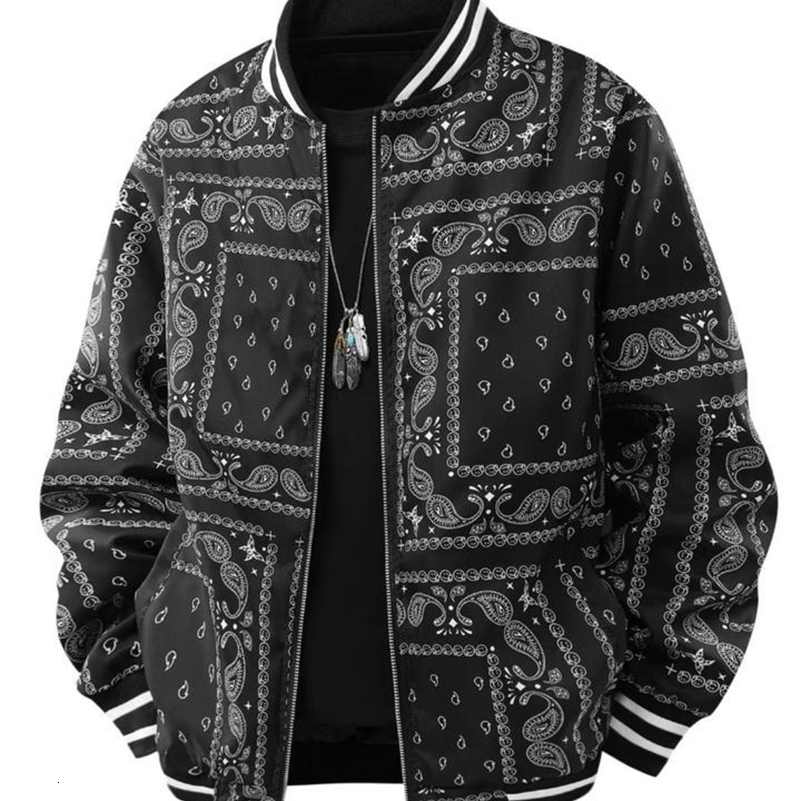 Mens SinglePiece RetroStyle Cashew Flower Splicing Jacket Casual Baseball Home Versatile Fashionable Daily Work Clothing 250828