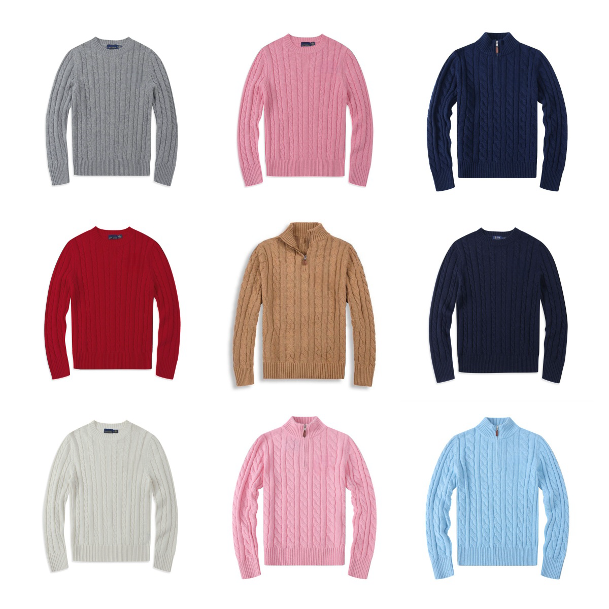 POLO sweater men quarter zip designer knit sweaters mens pullover half zipper luxury casual small horser jumper autumn wool women hoodie pull