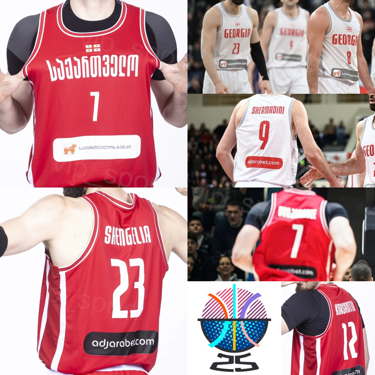 Printed Basketball EuroBasket Georgia Jersey 2025/26 Mans Youth Woman 23 Tornike Shengelia 44 Kamar Baldwin 10 Duda Sanadze 7 Beka Burjanadze 12-image-775871873