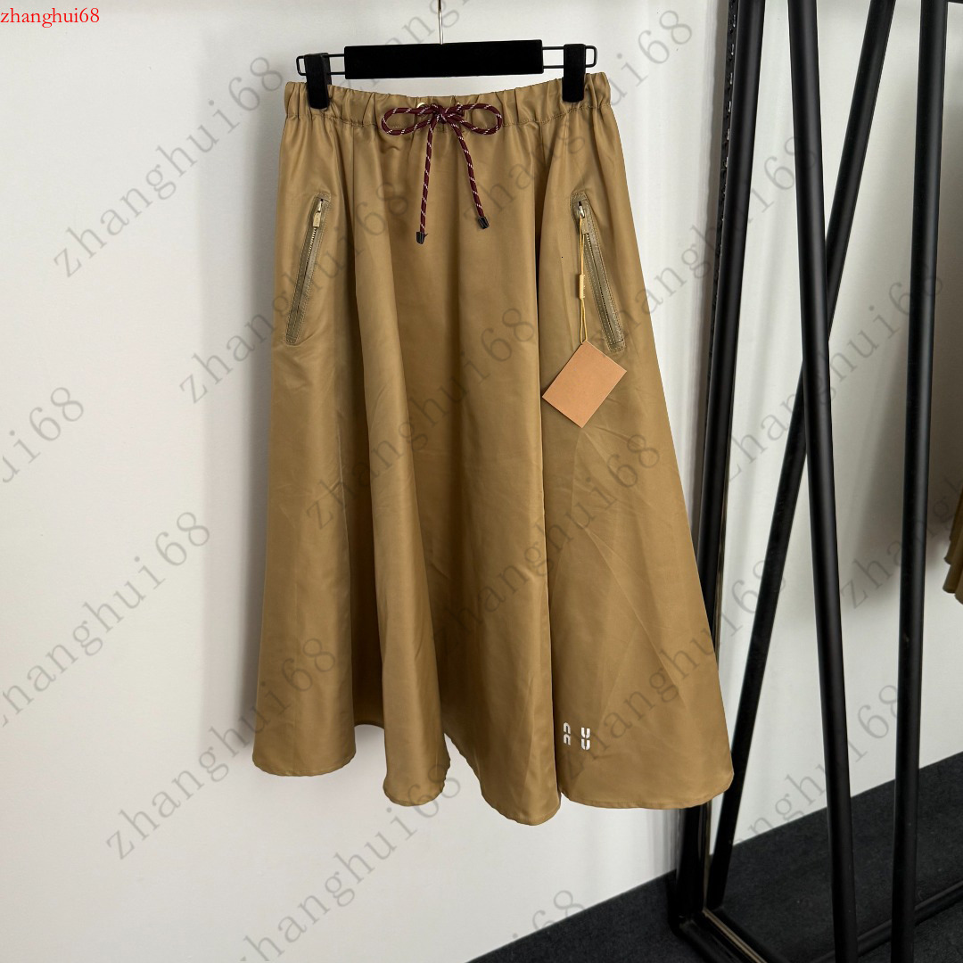 New Season Women's Skirt Designer Brand Elastic Waistband Bowknot Belt Decorative Letter Print with Pocket Comfortable High-Quality Women'
