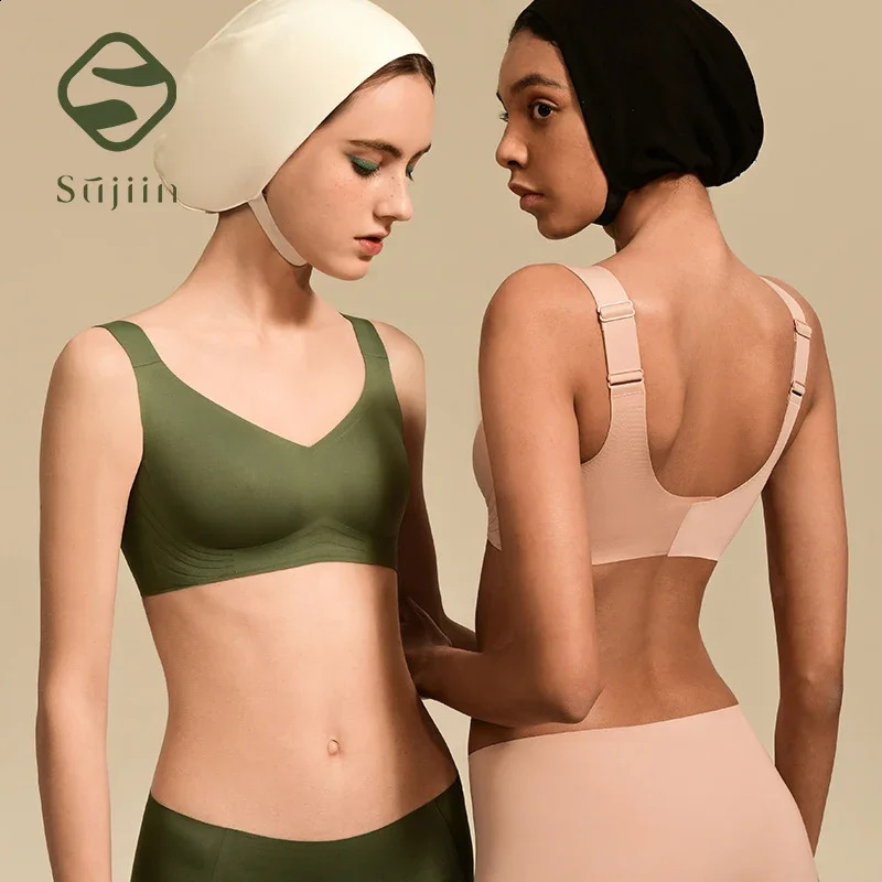 SUJIIN Wireless Seamless Bras for Women Minimizer Invisible Padded Push Up Bras Comfort Soft Support Antisagging Bralette Bh250828