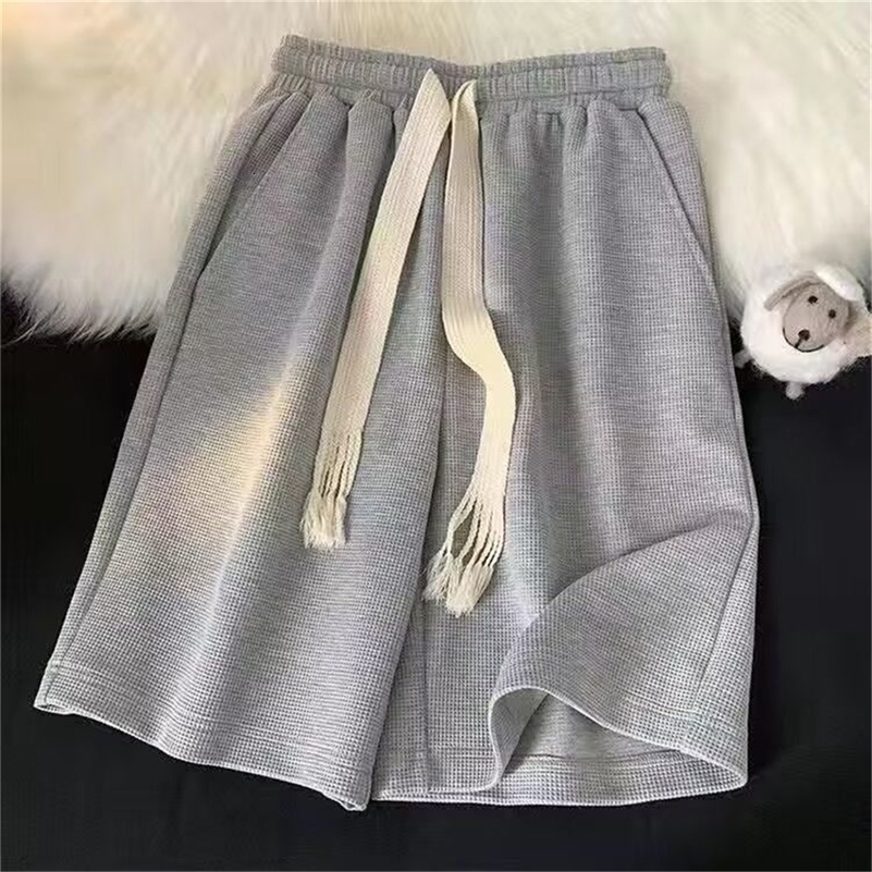 Solid Breathable Shorts Summer Mens Fashion Trendy Lightweight Drawstring Basketball Sports Fitness Large Middle Pants y250828