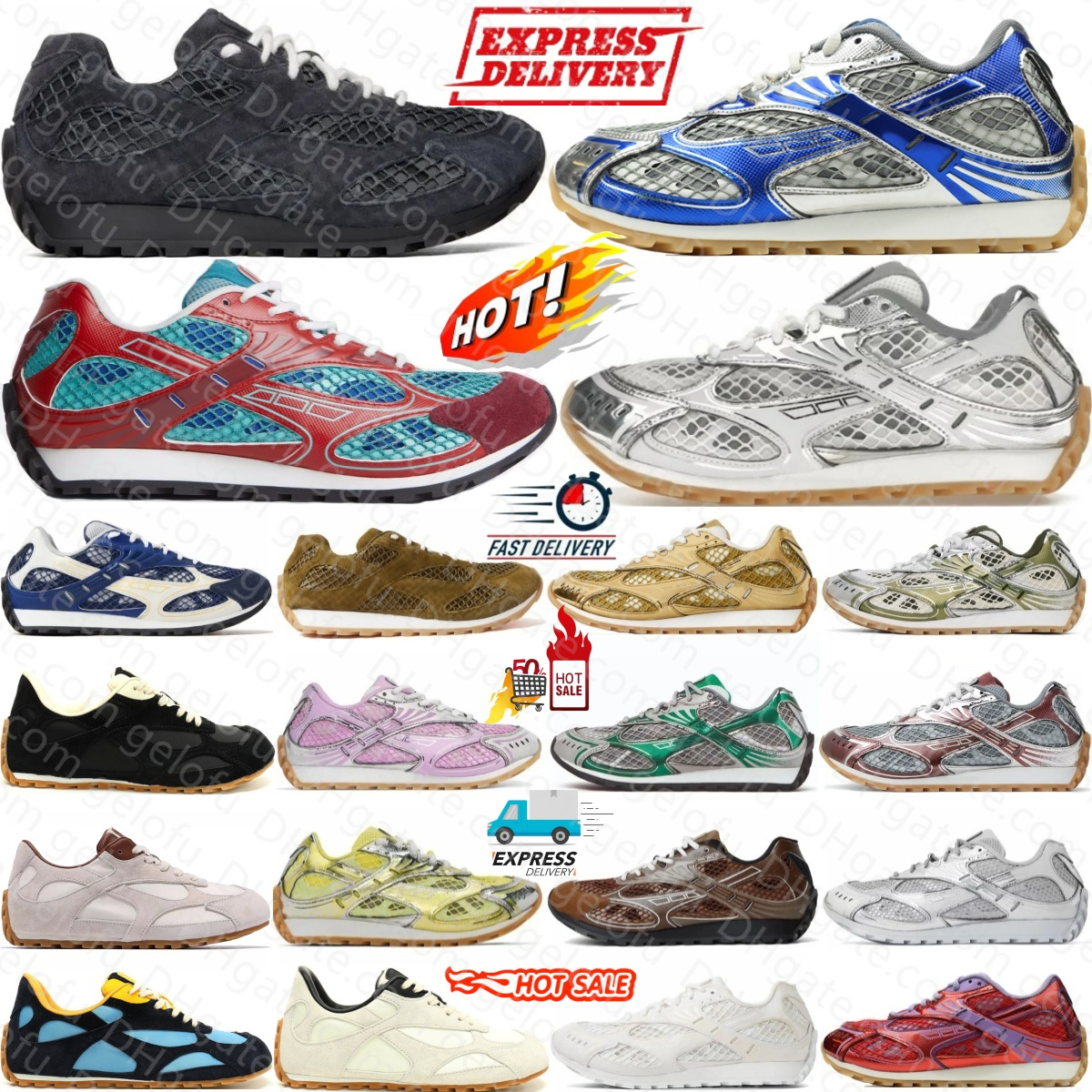 Designer Shoes Silver White Orbits Lace Up Pink Golden Running Casual Shoe Blue Black Surf Mud Gray Cherry Leopard Print Leather Mesh Women Mens