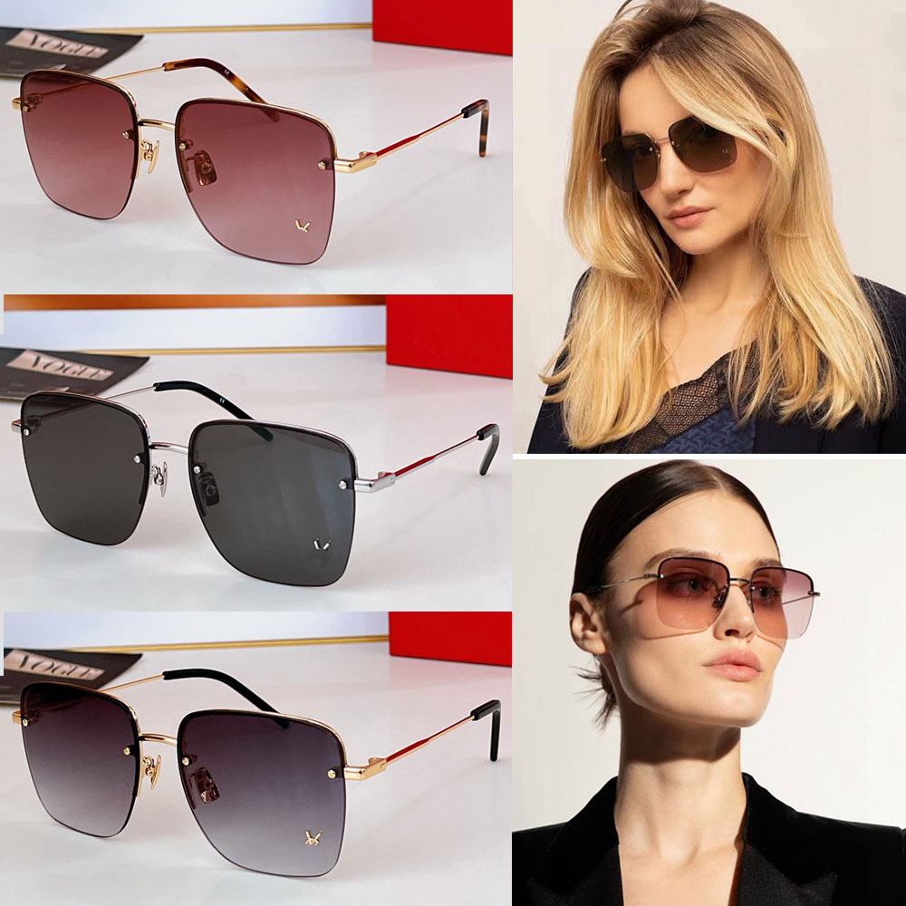 RIMLESS SUNGLASSES Brand Womens Designer Square Metal Sunglasses SL312M lenses decorated with the logo metal nose pad fashion style glasses UVA/U