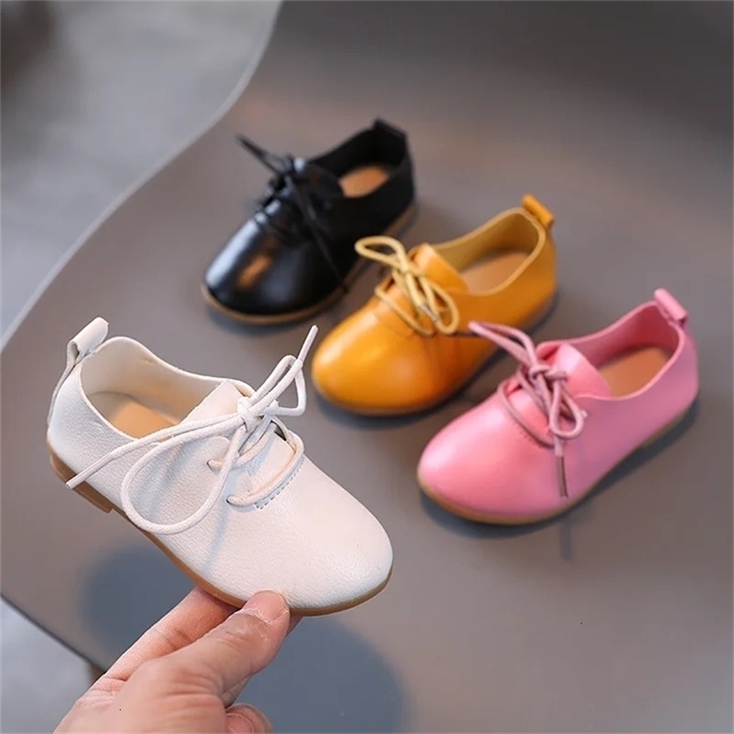 Childrens Casual Shoes for Boys Girls Toddlers Big Kids School Students White Flats Leather Shoes Classic Fashion Soft Laceup250828