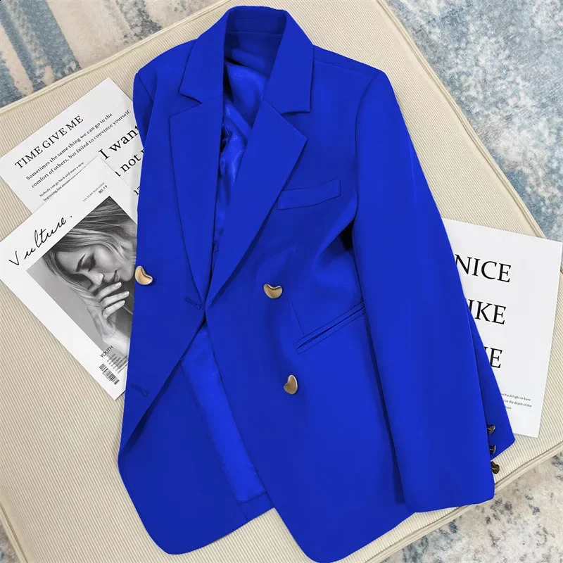 2025 Spring and Autumn Korean fashion British Style Solid Blazer Women Clothing French Texture Fashion Small Suit Coat Women 250828