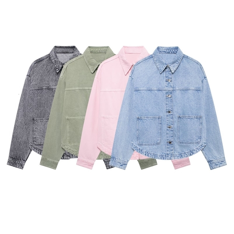 UNIZERA Autumn Product Fashion Casual Womens Fashion Versatile Buckle Patch Denim Jacket Coat 250828