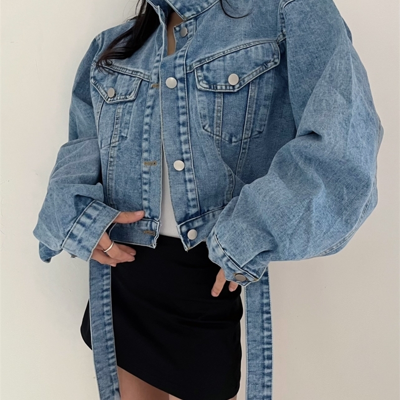 2 colors Womens casual Jean Coats 2025 Spring Women Denim Jacket Long Sleeve cropped Female Girls streetwearN2418250828