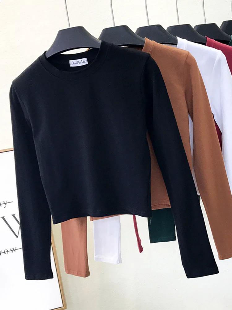 Sexy Black Womens Clothing ONeck Long Sleeve Navel Autumn Base Fashion Casual Ropa Mujer 250828
