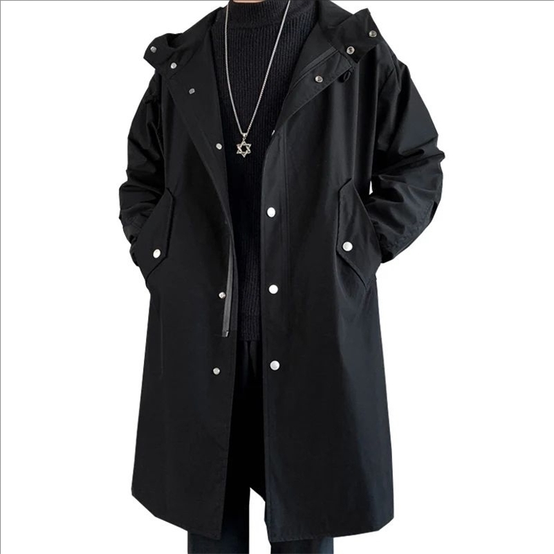 Mens Autumn Hooded Jacket Korean Streetwear Oversize Coats Korean Streetwear Fashion Male Clothing Hip Hop Loose Jackets 250828