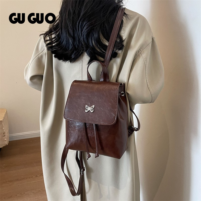 Free Shipping New Designer Bag 2025 New Fashion Retro Versatile Women's Bag Trendy High-quality Texture Backpack Korean Style Backpack