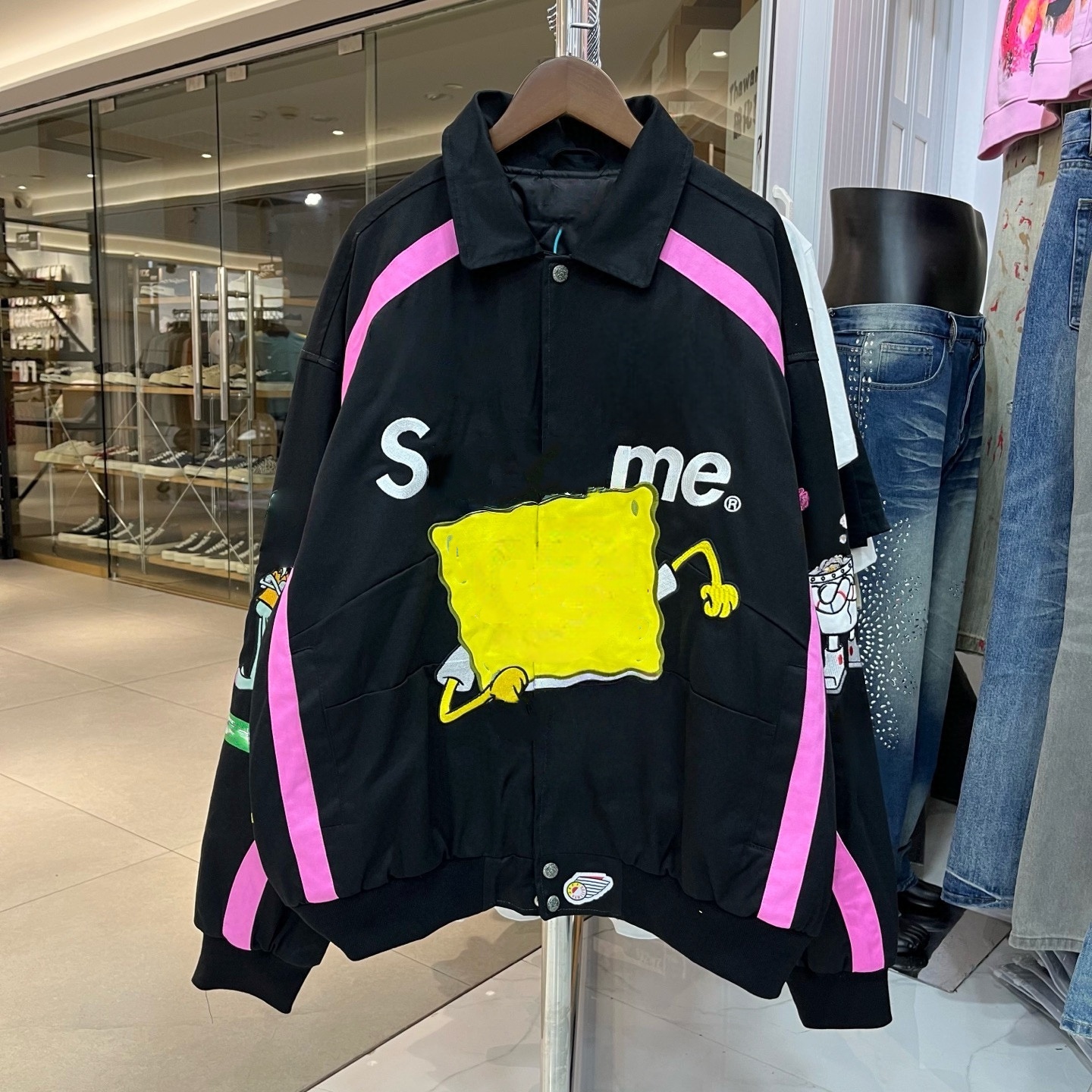 Men&#039;s Jackets Fashion Brand Men Jacket Letters Embroidery Denim fabric coat Vintage Loose Baseball Mans Hip Hop Autumn Varsity coat mens coa-image-847908775