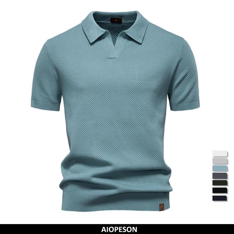 Summer Premium Solid Color Mens Golf Polo Shirt for Collared Breathable Fabric Social Casual Top Male Shirts 250828
