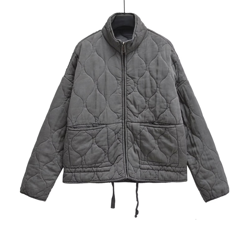 UNIZERA 2024 Autumn Product Fashion Casual Womens Stand up Collar Long Sleeve Loose Pocket Decoration Cotton Coat250828