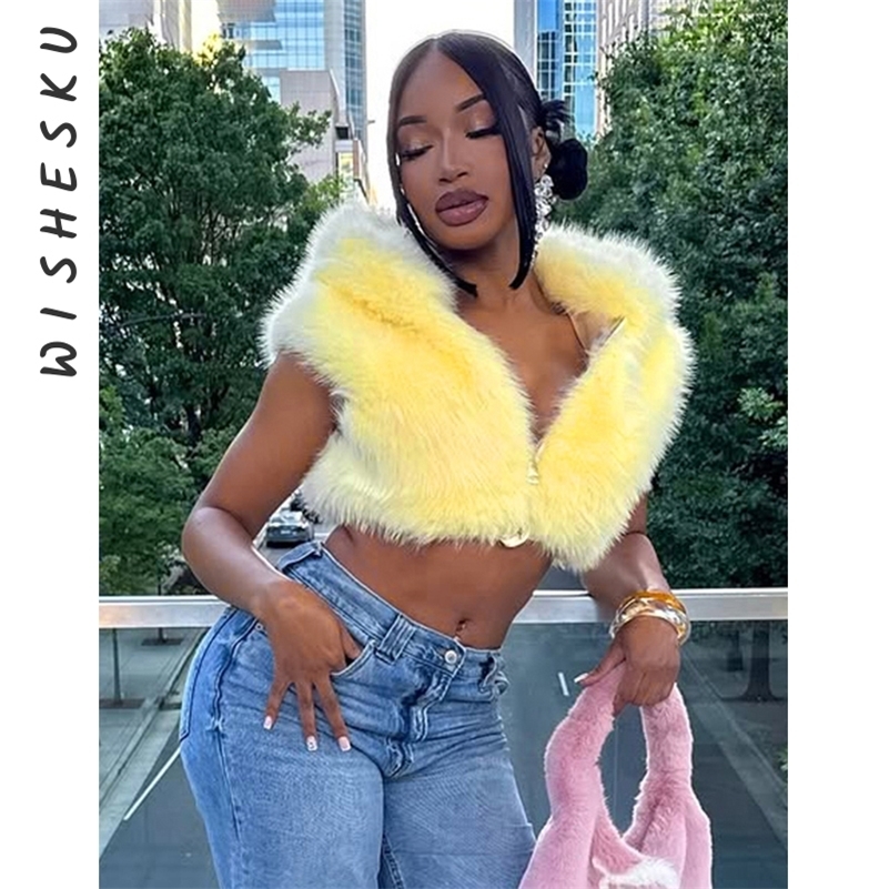 Womens Thick Warm Faux Fur Waistcoat Sexy Sleeveless Hooded Female Outerwear 2025 Winter Chic Lolita Vest Tops 250828