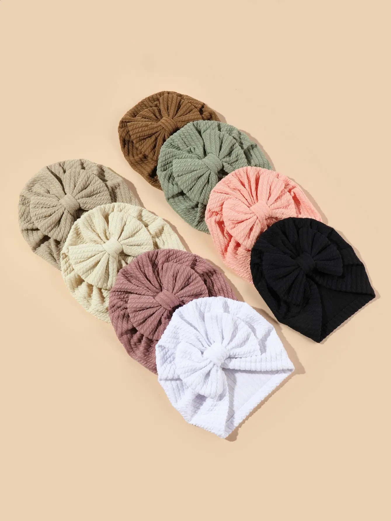 8pcs/pack Children Baby Hat Kids Bowknot Cap born Girls pography Props Spring Autumn Modis Beanie Turban Infant Props250828