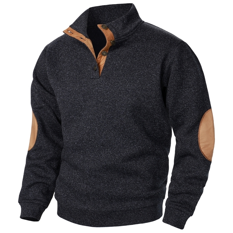 Autumn and winter mens stand collar long sleeve casual knitted sweater top 250828