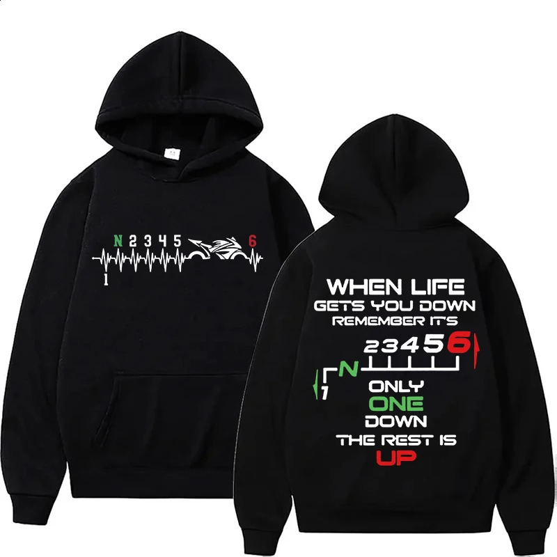 1N23456 Motorcycle Gear Biker Heartbeat Hoodies For Women Men Autumn And Winter Casual Sports Ladies Hoodie Tops 250828