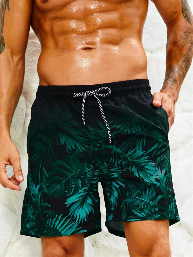 Fashion Palm Leaves Graphic Beach Shorts For Men Summer Trend Vacation 3D Printed Short Pants Casual Streetwear Swim Trunks 250828