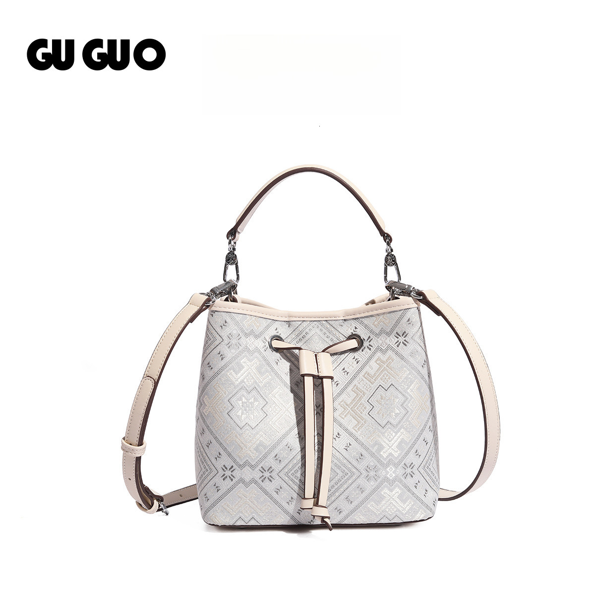 Free Shipping New Designer Bag High-end Ethnic Style Brocade Embroidery Handheld Bucket Bag For Women 2025 New Vintage Single Shoulder Bag Versatile