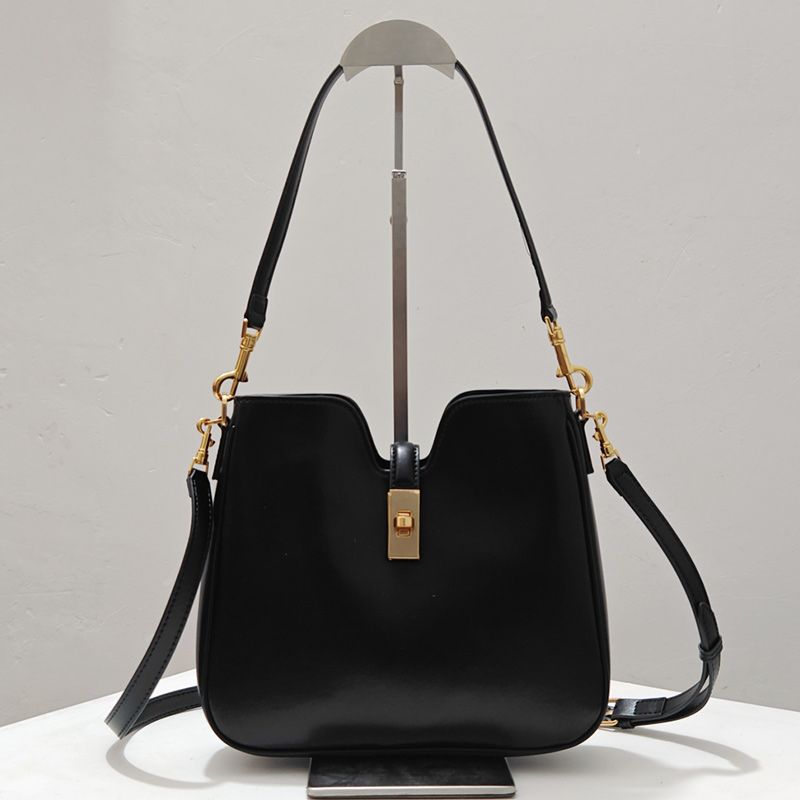 Cowhide Designer Bag Hobo Shoulder Bags Luxury Bag High Quality Handbags Bucket Tote Bag Luxury Wallet Metal Hardware Buckle Patent Leather Crossbod