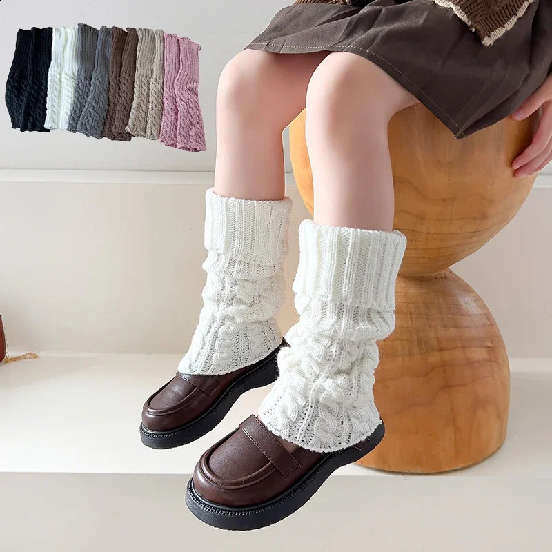 Autumn Winter Children Leg Warmers Lolitas Twist Knitted Socks Baby Girls Warm Foot Cover Cute Sweet Guards Socks Long Stockings 250821