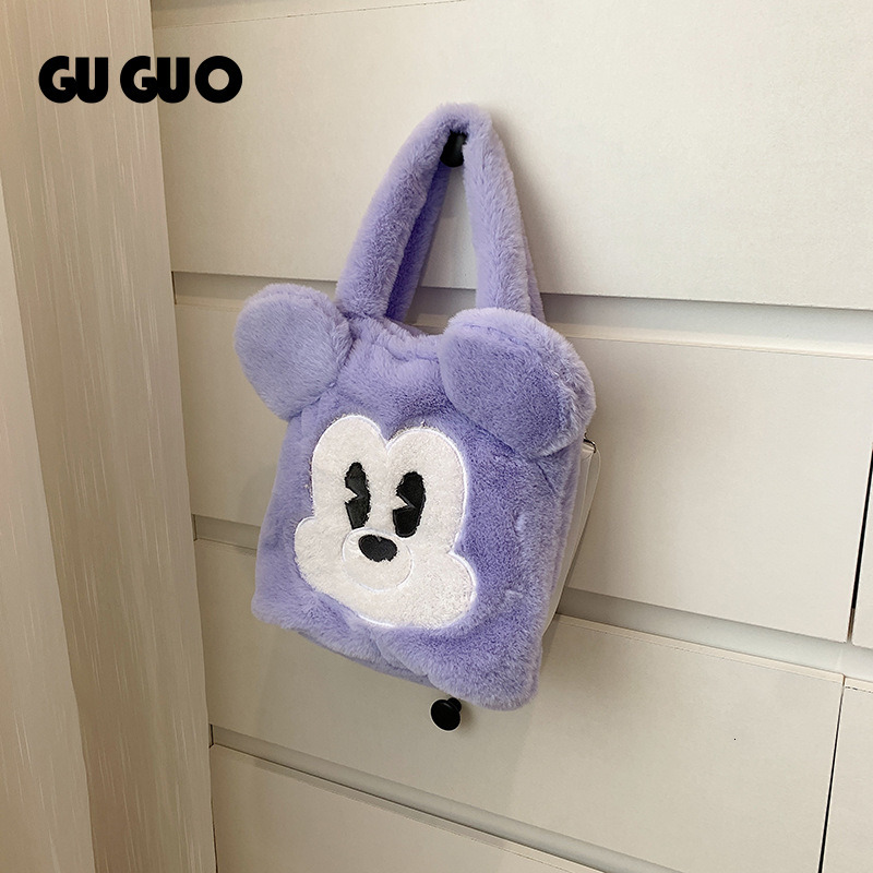 Free Shipping New Designer Bag Korean Version Cute Single Shoulder Plush Bag 2025 Large Capacity Handbag Cartoon Doll Casual Women's Bag
