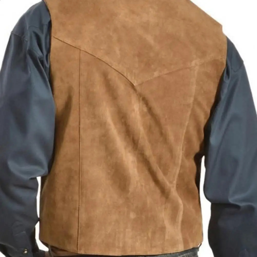 Men Vests Sleeveless Jackets Cowboy Waistcoat Single Breasted Irregular Mens Vneck Bussiness Jacket Cargo Vest 250828