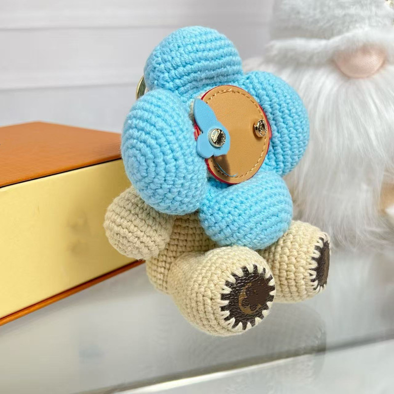 designer keychain My Vivie Crochet Bag Charm Cute Plush Keychain Doll Backpack & Car Accessories Hanging Pendant for Men Women Phone Strap Charm