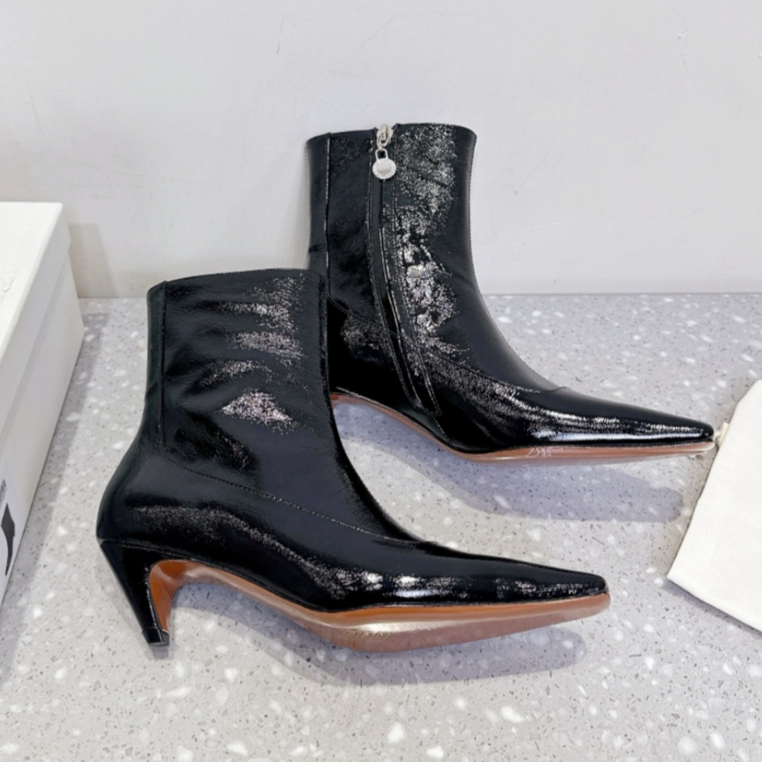 Designer Ankle boot Black Leather stella Mini Platform booties Womens Luxury motorcycle shoe wedge Knight boot high quality Casual Martin work Outdo