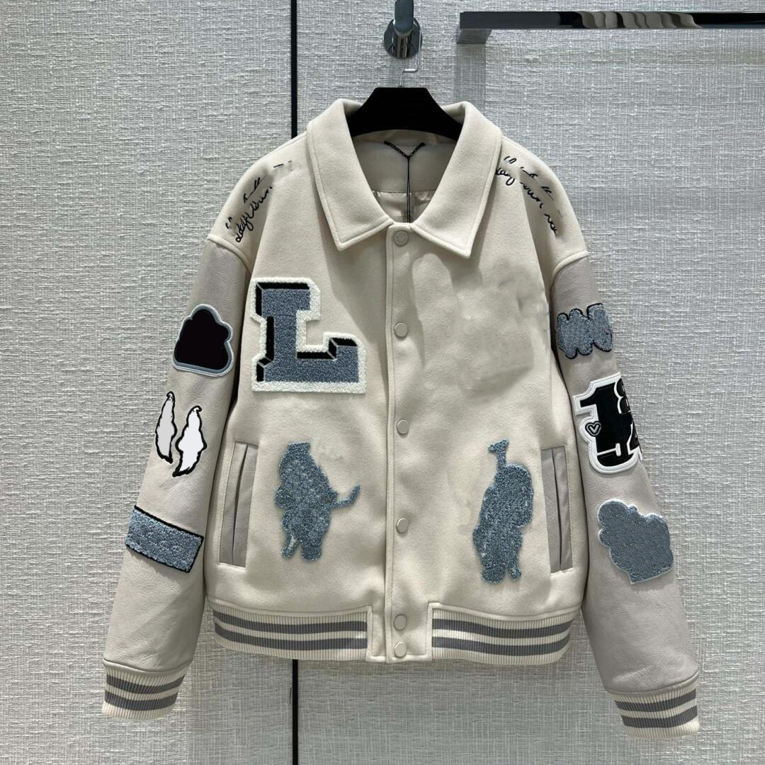 Mens Designer Baseball lvis Jacket L Varsity Jacket Letterman Bomber Coat Luxury Streetwear Fashion Sportswear College Style Long Sleeve Outerwear C