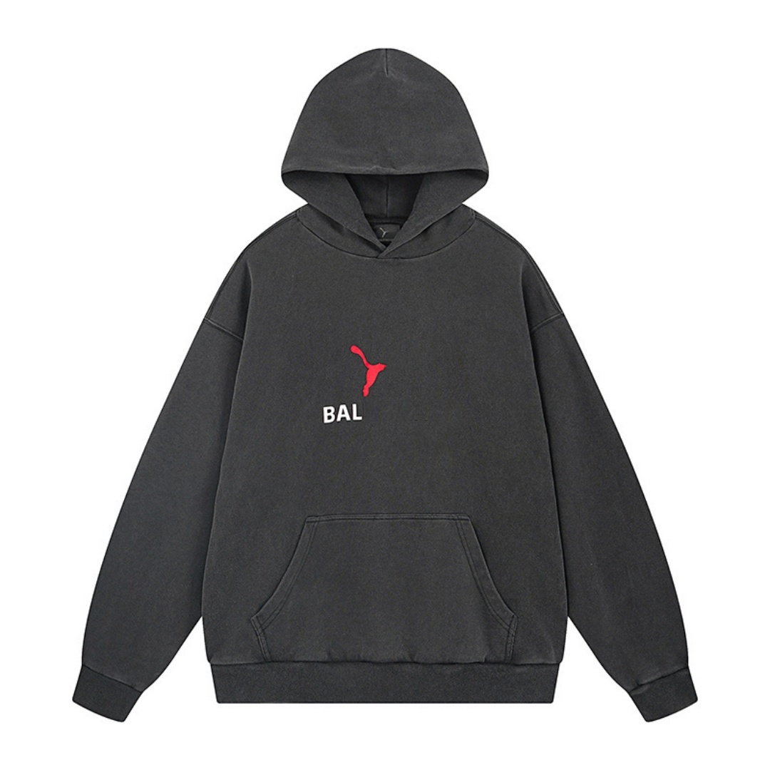 2025 Spring New Mens Brand Co Branded Fashion Washed Printed Hoodie Loose Pullover Sweatshirts
