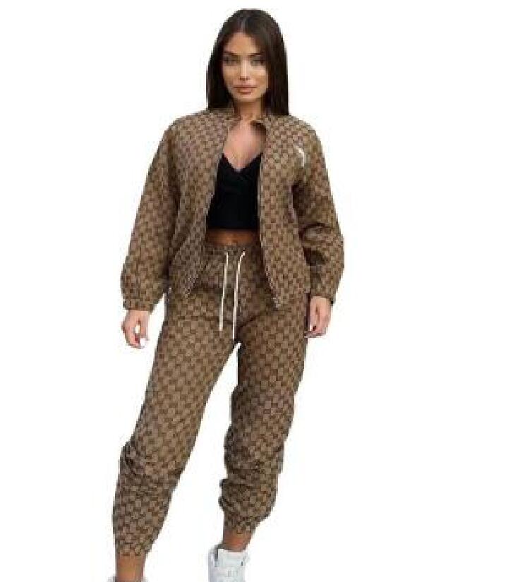 Womens Tracksuits Outfit Fashion Zip 2 Pieces Suit Spring Autumn Sweatshirt Set Casual High Quality Pants Jogging Clothes