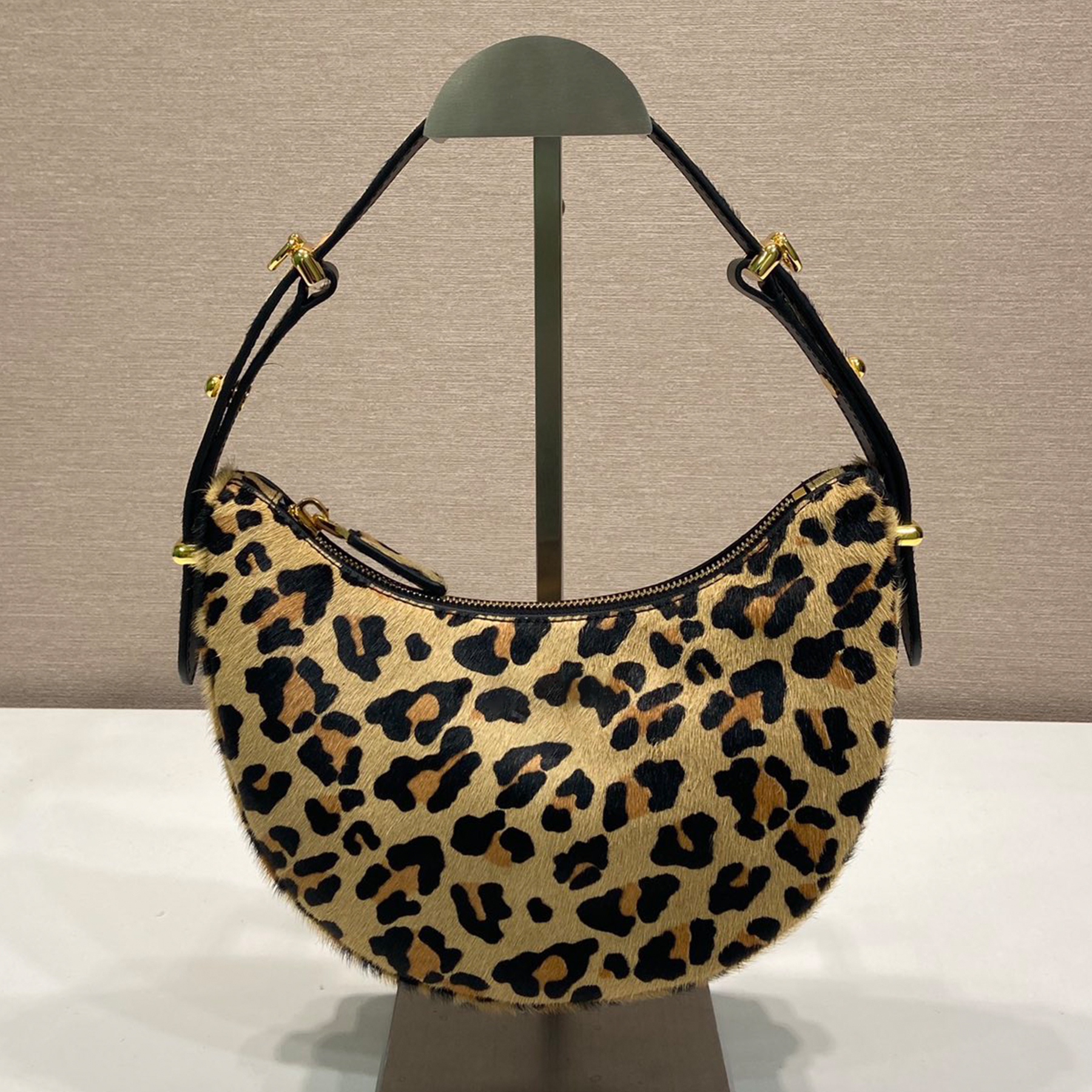 Top Quality 10A Arque Shoulder Bag Luxury Designer Leopard Genuine Leather Crossbody Bag Gold Hardware Handbag Zipper Closure Clutch Bag Detachable