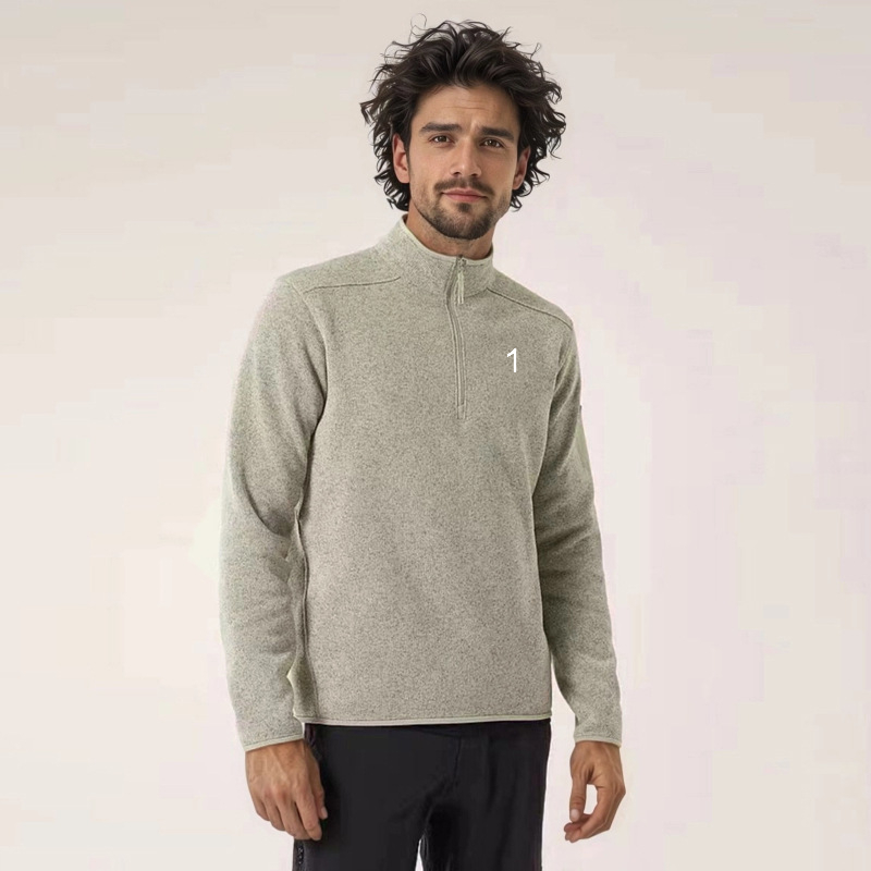 Des chemises sportives en tricot en tricot collier à moitié zipper à manches longues à manches longues sweat-shirt extérieur tour d'alpinisme en