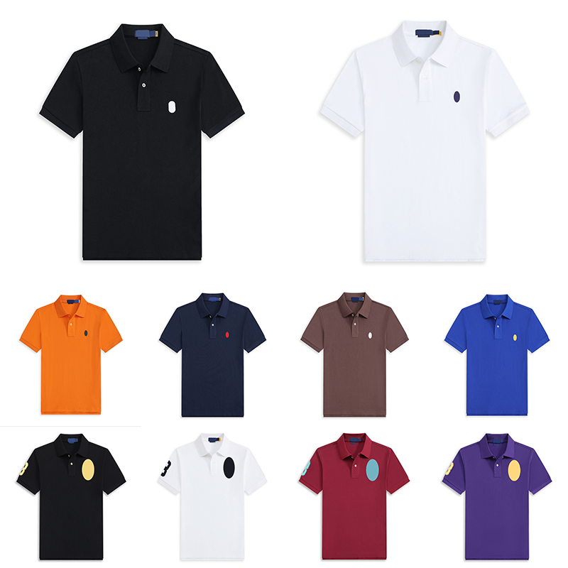 Polo Shirt mens embroidery tshirts womens Business standing collar cotton fashion black blue red pink man casual short sved tee s-xxl L260508