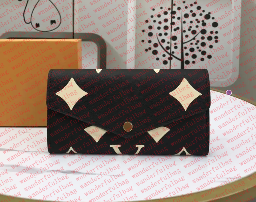 Womens Designer Wallet Luxurys Envelope Coin Purse Big Flower Letter Long Card Holder High Quality Woman Fashion Bag Small Clutch Bag With Origin-image-913570632