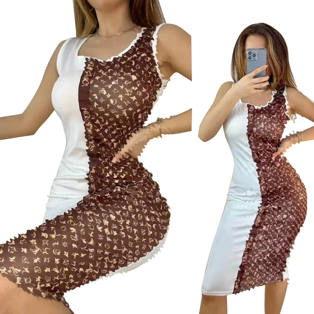 Robes décontractées robe sexy femme sans manche d'été