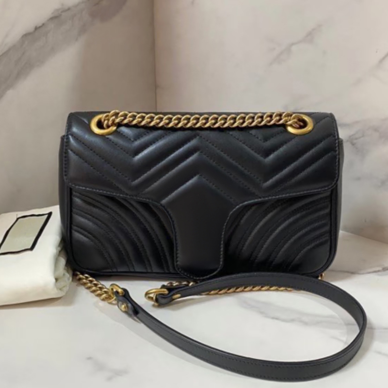 10A fashion marmont letter messenger bag women crossbody wallet green high quality gold chain genuine shoulder Bags luxury flap purse designer pink