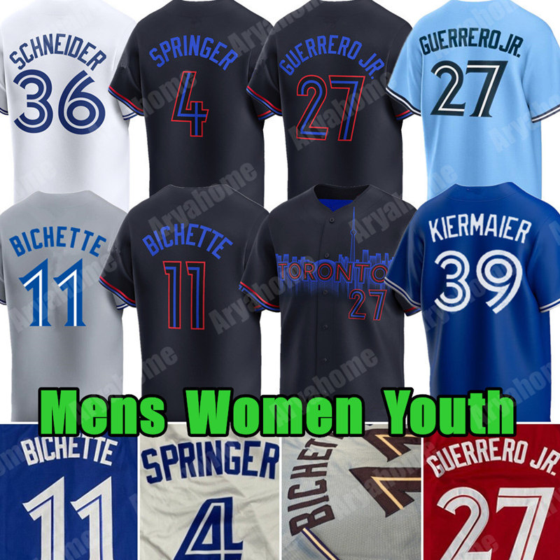 Vladimir Guerrero Jr. 11 Bo Bichette Baseball Jersey Alejandro Kirk Daulton Varsho Chad Green Davis Schneider Blue Jays Max Scherzer Kevin Gausma-image-950685930