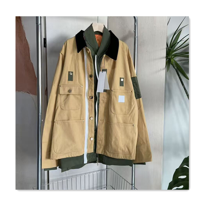 Fashion men jacket designer jackets high street trendy men spring autumn collar casual outerwear high-quality versatile couple jacket top