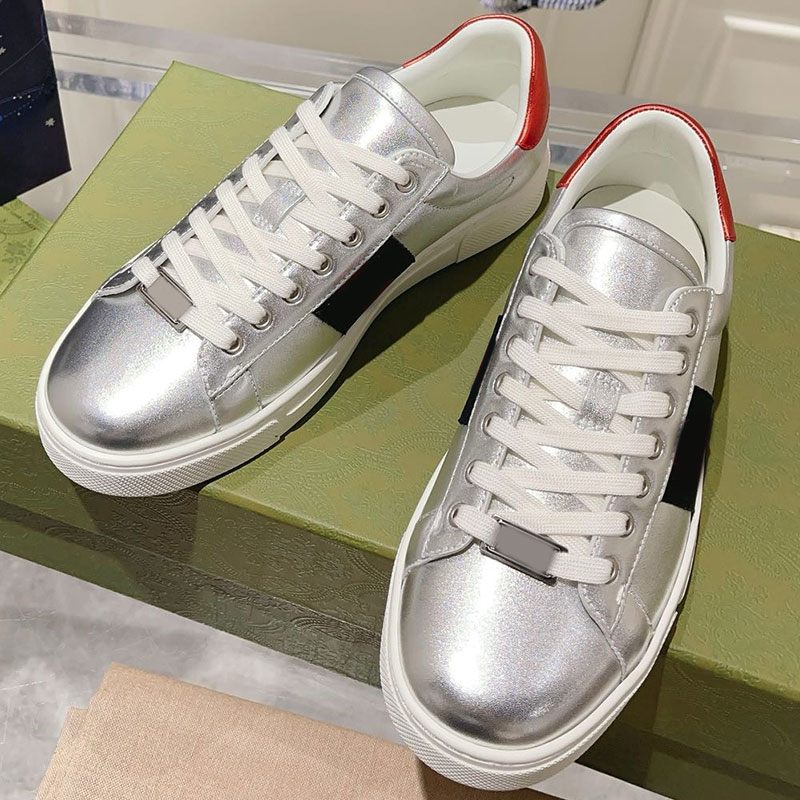 WOMENS MENS ACE SNEAKER WITH WEB designer new spring summer sneakers high quality calf leather upper soft and comfortable sheepskin lining lace up s