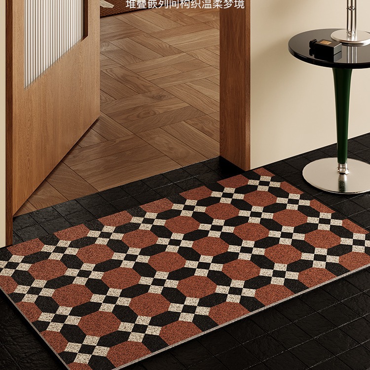 Entrance Door Mat Dirt-resistant and Cuttable Entrance Anti-slip Mat Porch Mud Scraping Silk Circle Floor Mat-image-1047047092